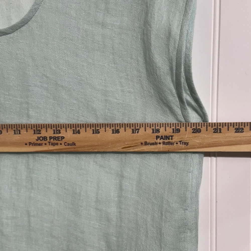 Eileen Fisher Women Medium Top Mint Green 100% Organic Linen Italian Fabric Boxy - Picture 4 of 9